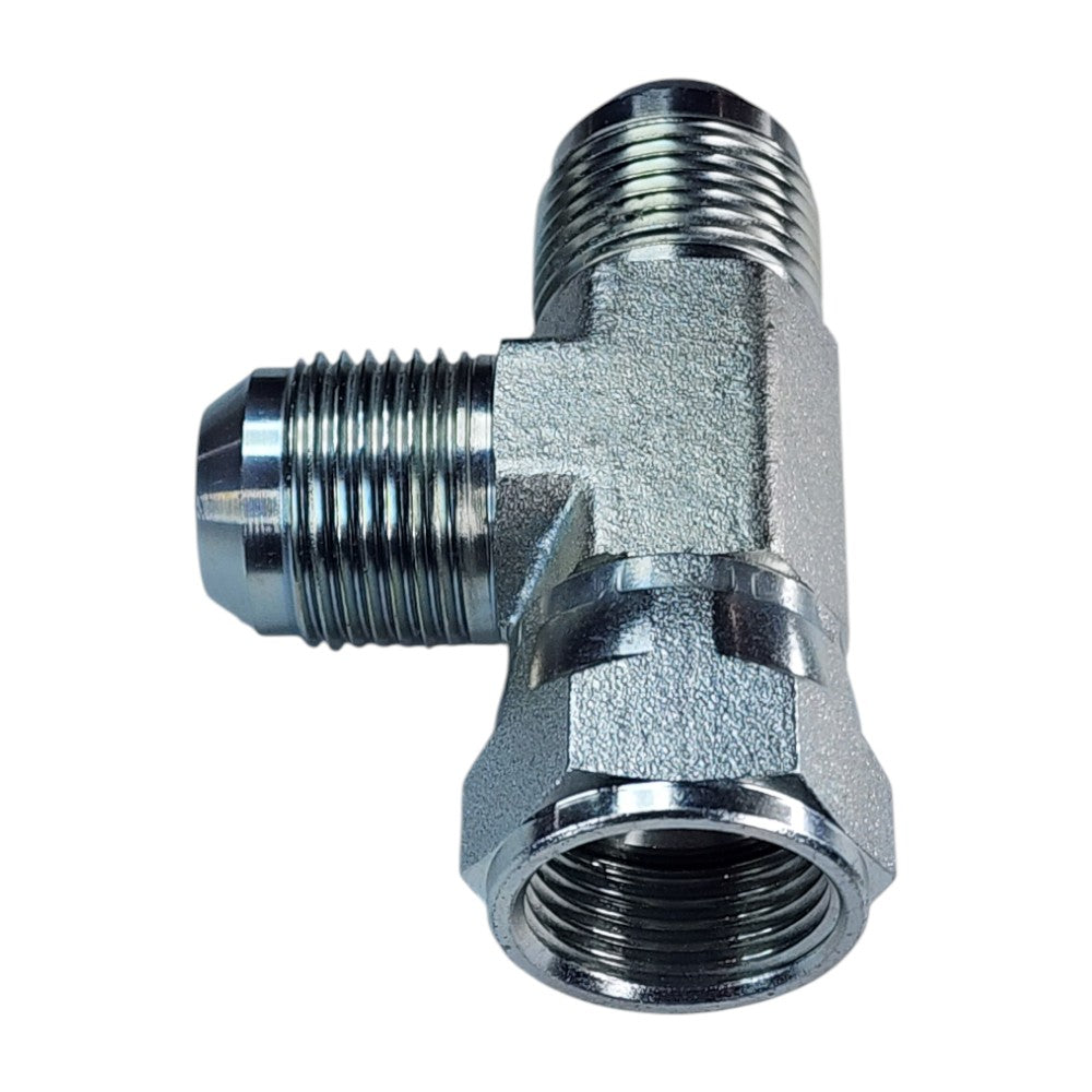 Male JIC to Female JIC Swivel to Male JIC Tee Hydraulic Fitting View C