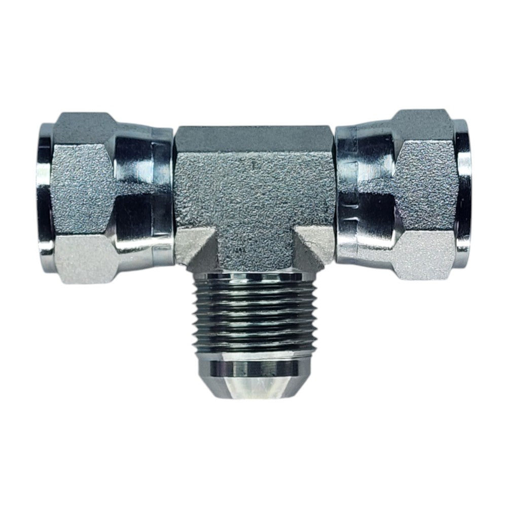 Female JIC Swivel 3/4" to Female JIC Swivel 3/4" to Male JIC 3/4" Tee Hydraulic Fitting