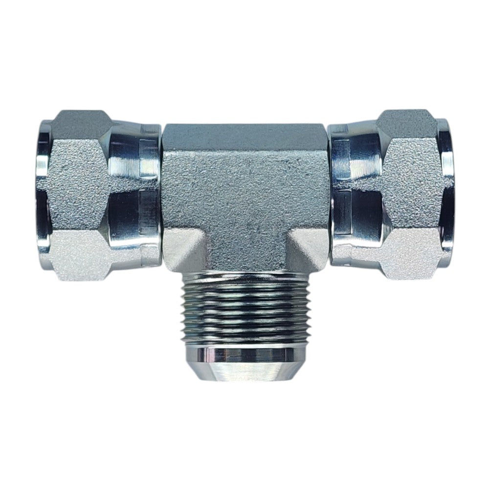 Female JIC Swivel 1" to Female JIC Swivel 1" to Male JIC 1" Tee Hydraulic Fitting