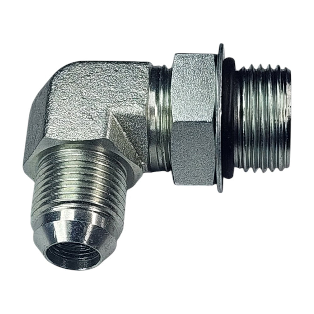 JIC Male to O-Ring Boss Male 90 Degree Elbow Hydraulic Fitting View B