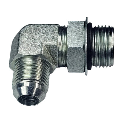 JIC Male to O-Ring Boss Male 90 Degree Elbow Hydraulic Fitting View B