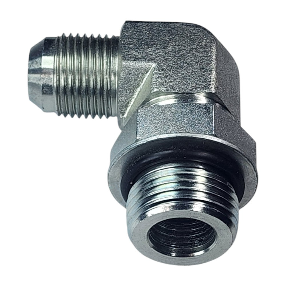 JIC Male to O-Ring Boss Male 90 Degree Elbow Hydraulic Fitting View C