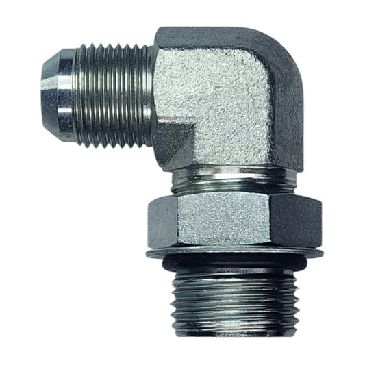 JIC Male to O-Ring Boss Male 90 Degree Elbow Hydraulic Fitting View A