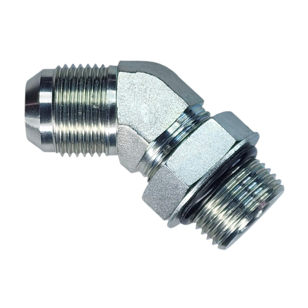 Male JIC 3/4" to Male O-Ring Boss 3/4" 45 Degree Hydraulic Fitting