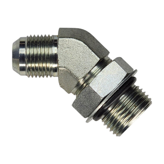 Male JIC to Male O-Ring Boss 45 Degree Hydraulic Fitting View A