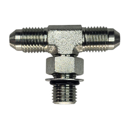 Male JIC 1/4" to Male JIC 1/4" to Male O-Ring Boss 1/4" Tee Hydraulic Fitting