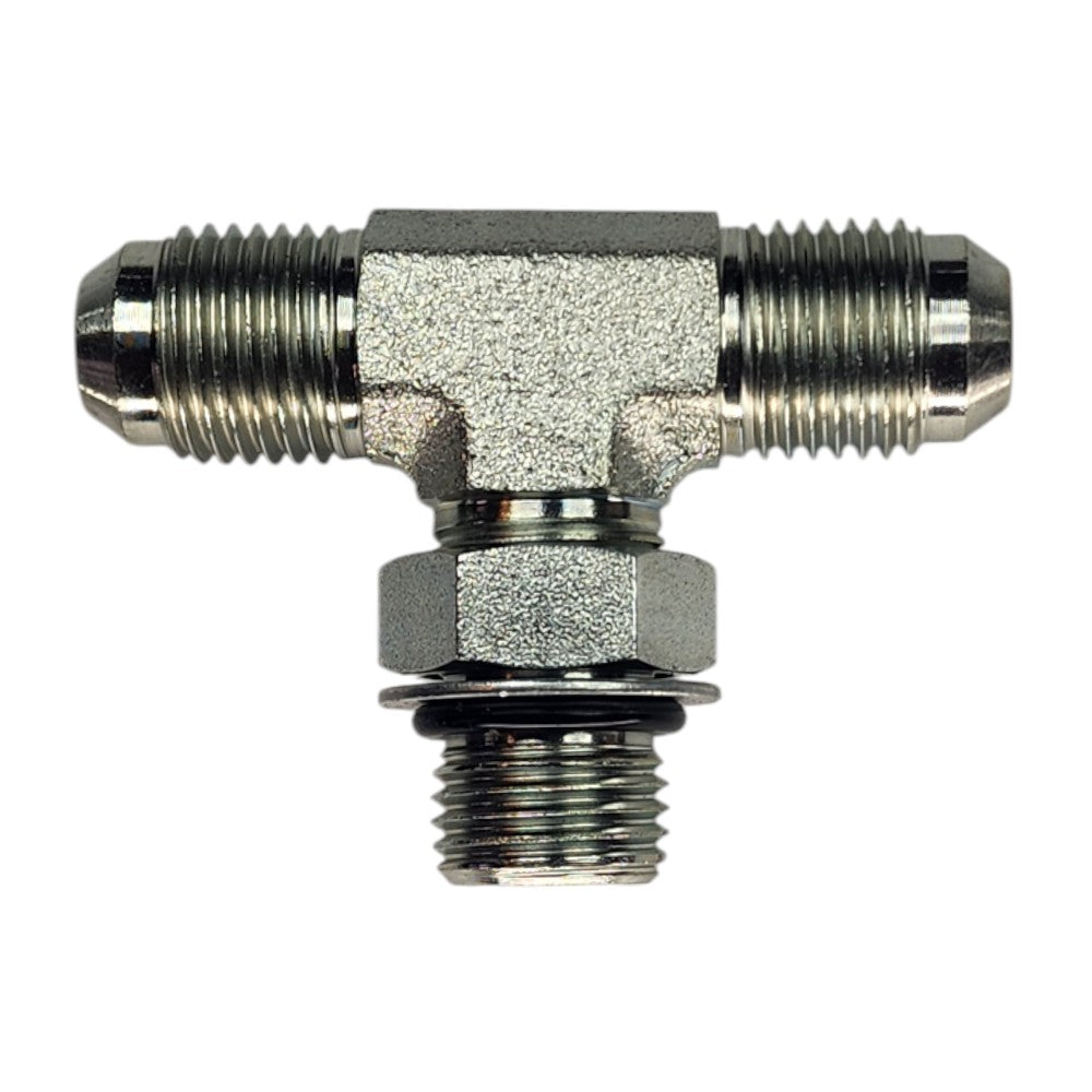 Male JIC 3/8" to Male JIC 3/8" to Male O-Ring Boss 3/8" Tee Hydraulic Fitting