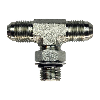 Male JIC 3/8" to Male JIC 3/8" to Male O-Ring Boss 3/8" Tee Hydraulic Fitting