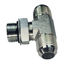 Load image into Gallery viewer, Male JIC to Male JIC to Male O-Ring Boss Tee View C
