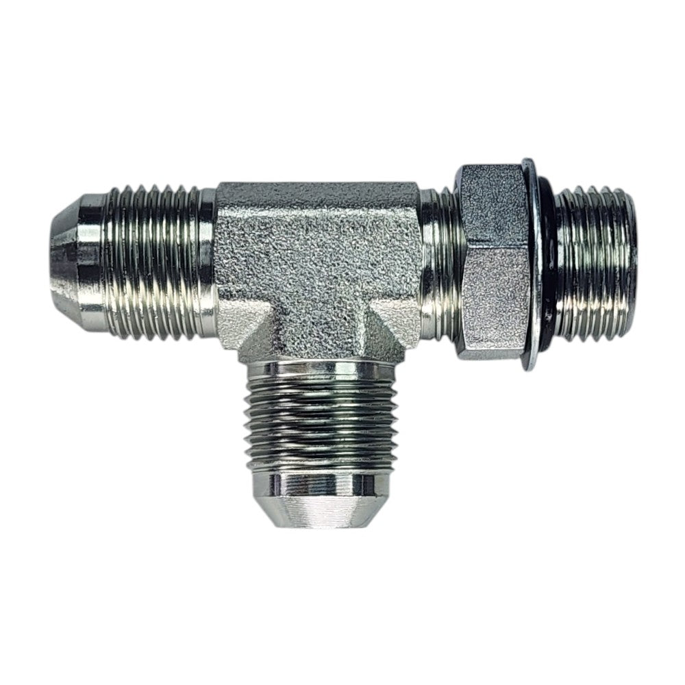 Male JIC 1/2" to Male O-Ring Boss 1/2" to Male JIC 1/2" Tee Hydraulic Fitting