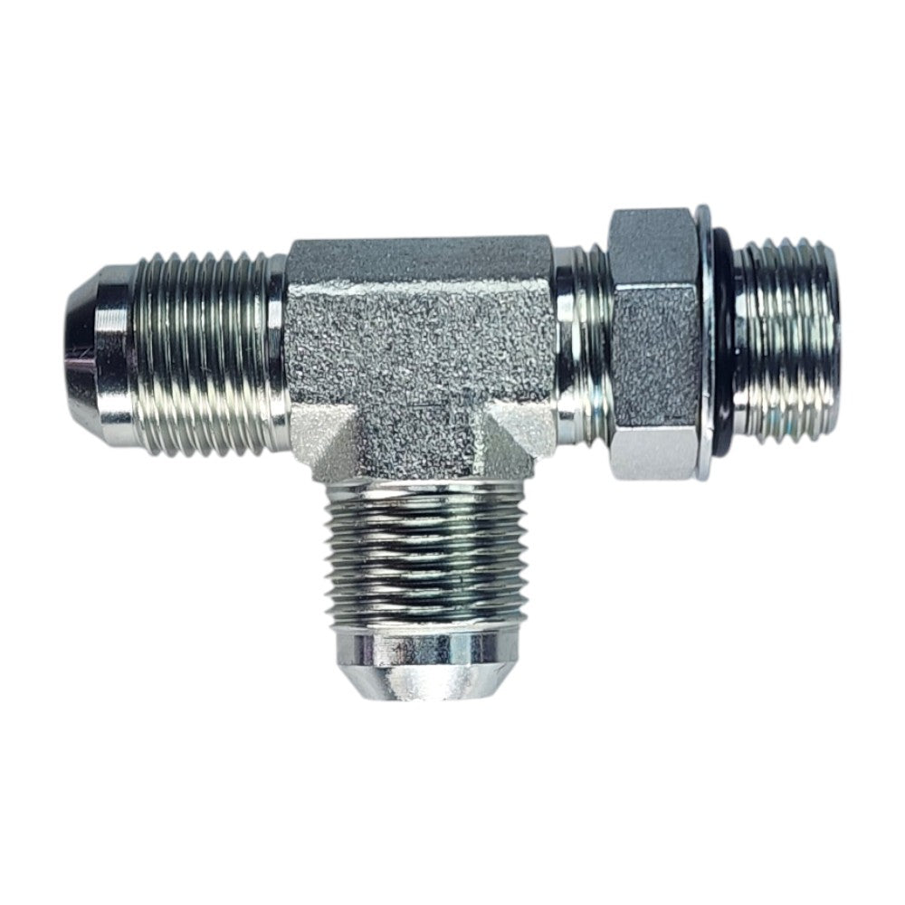Male JIC 5/8" to Male O-Ring Boss 5/8" to Male JIC 5/8" Tee Hydraulic Fitting