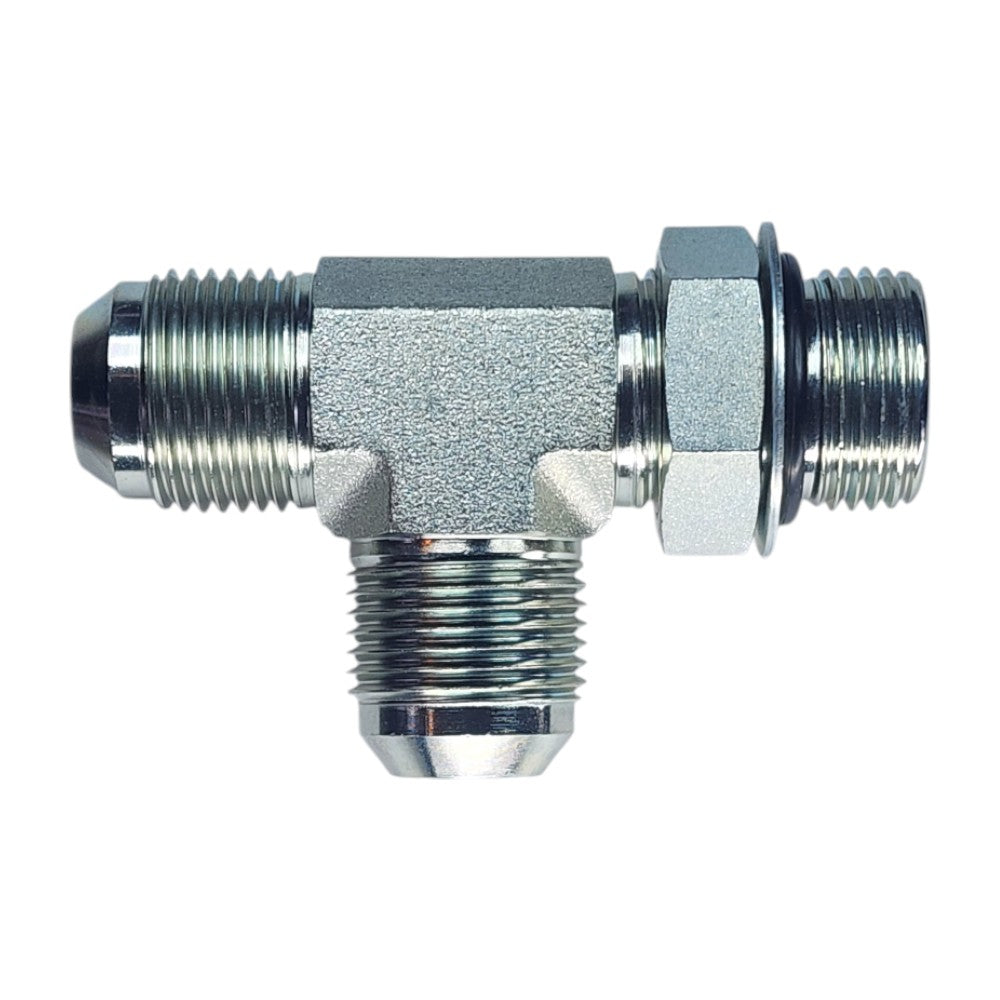 Male JIC to Male O-Ring Boss to Male JIC Tee