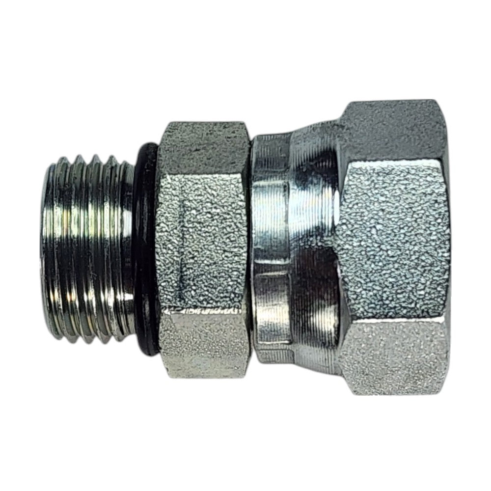 Male O-Ring Boss 1/2" to Female NPT 1/2" Swivel Straight Hydraulic Fitting