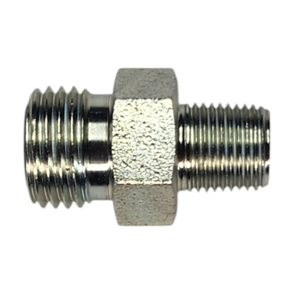 Male O-Ring Face Seal 1/4" to Male NPT 1/8" Straight Hydraulic Fitting