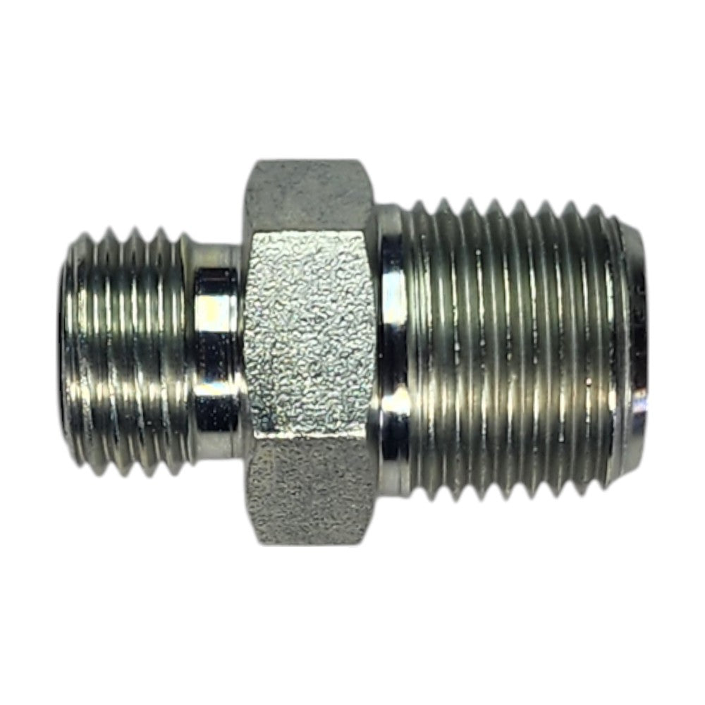 Male O-Ring Face Seal 1/4" to Male NPT 3/8" Straight Hydraulic Fitting