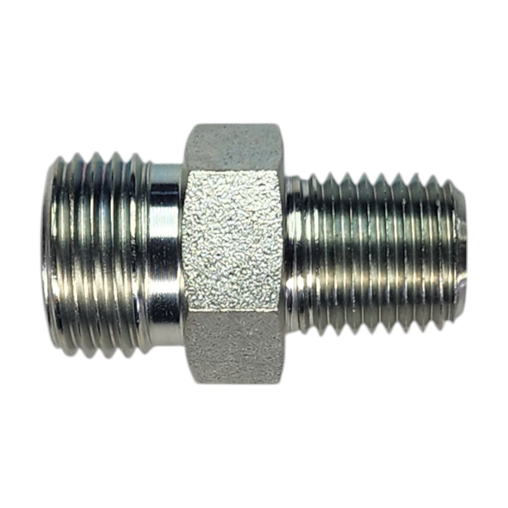 Male O-Ring Face Seal 3/8" to Male NPT 1/4" Straight Hydraulic Fitting