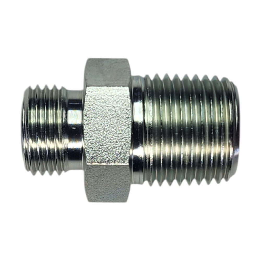 Male O-Ring Face Seal 3/8" to Male NPT 1/2" Straight Hydraulic Fitting