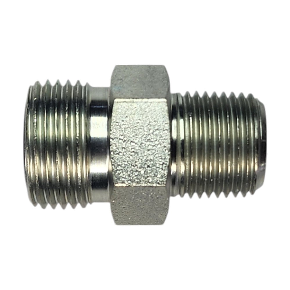 Male O-Ring Face Seal 1/2" to Male NPT 3/8" Straight Hydraulic Fitting