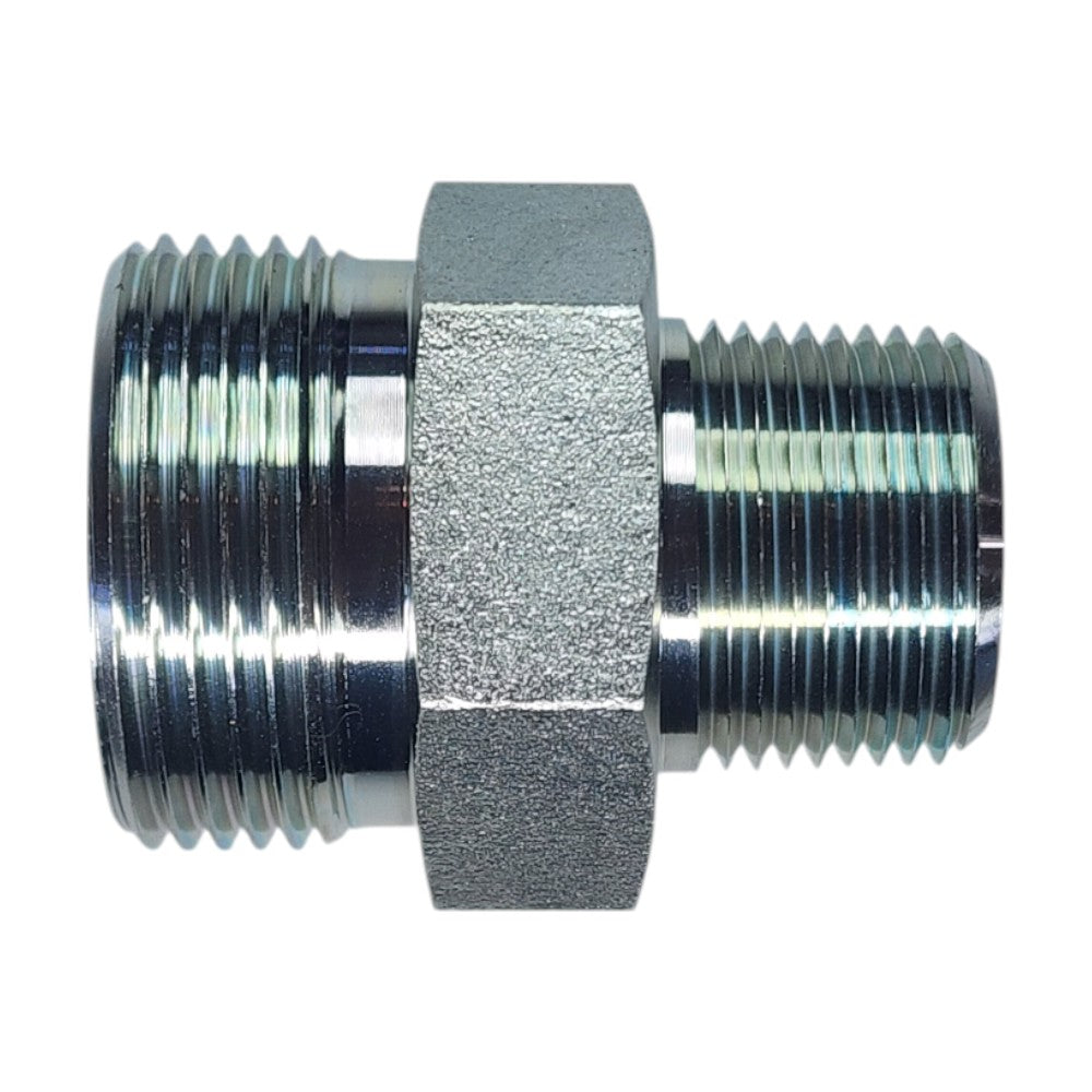 Male O-Ring Face Seal 1" to Male NPT 3/4" Straight Hydraulic Fitting