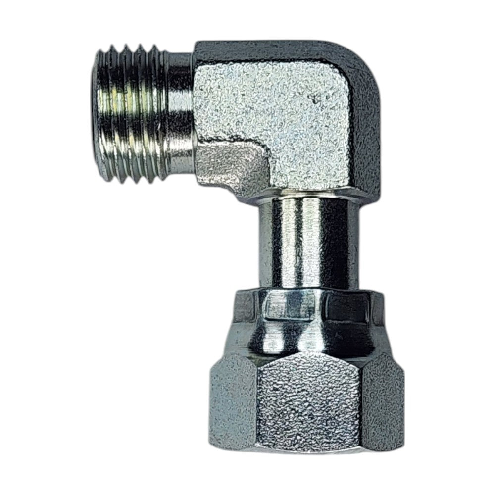 Male O-Ring Face Seal 1/4" to Female O-Ring Face Seal Swivel 1/4" 90 Deg Elbow  Hydraulic Fitting 