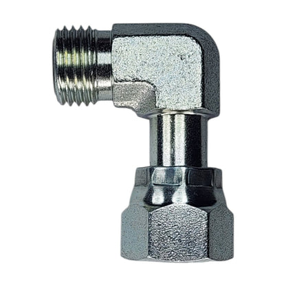 Male O-Ring Face Seal 1/4" to Female O-Ring Face Seal Swivel 1/4" 90 Deg Elbow  Hydraulic Fitting 