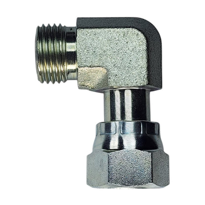 Male O-Ring Face Seal 3/8" to Female O-Ring Face Seal Swivel 3/8" 90 Deg Elbow  Hydraulic Fitting 