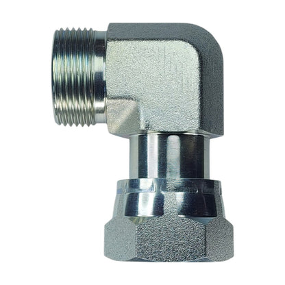 Male O-Ring Face Seal 1" to Female O-Ring Face Seal Swivel 1" 90 Deg Elbow  Hydraulic Fitting 