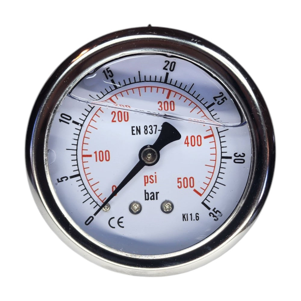 Hydraulic Pressure Gauge with Rear Port 0-500 PSI