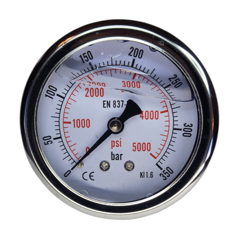 Hydraulic Pressure Gauge with Rear Port 0-5000 PSI