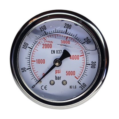 Hydraulic Pressure Gauge with Rear Port 0-5000 PSI