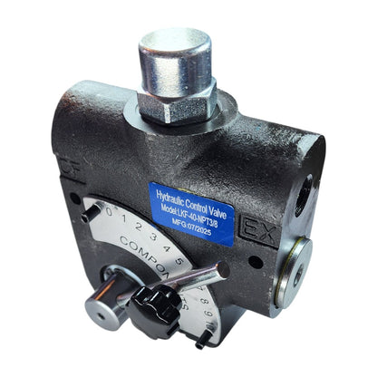 pressure compensating variable hydraulic flow control valve View E
