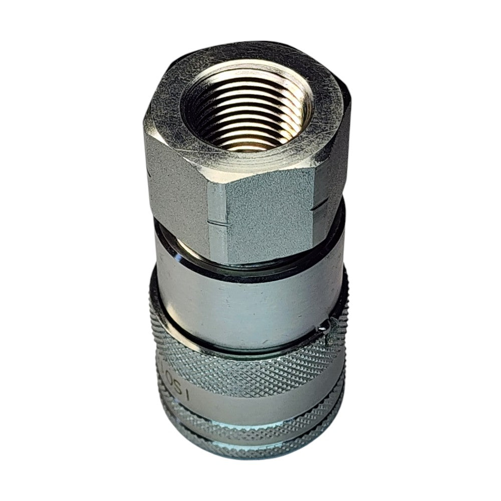 ISO 16028 Female Quick Coupler with NPT Female Port Hydraulic Fitting View C