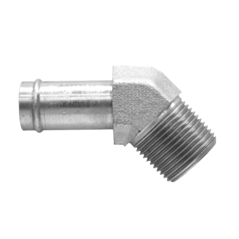 Male Barb to Male NPT 45 Degree Hydraulic Fitting