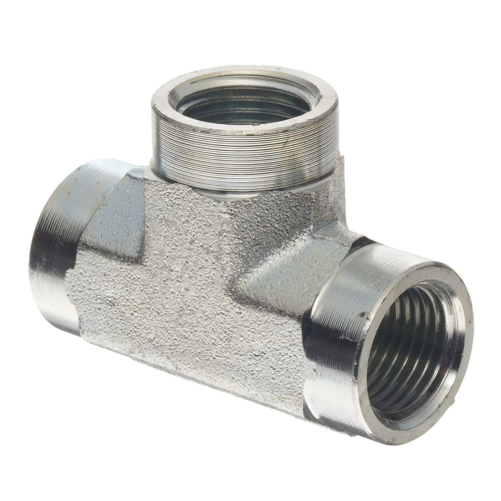 Female NPT to Female NPT to Female NPT Tee Hydraulic Fitting